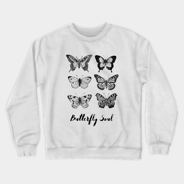 Butterfly Soul Crewneck Sweatshirt by moonsensitivesoul@gmail.com